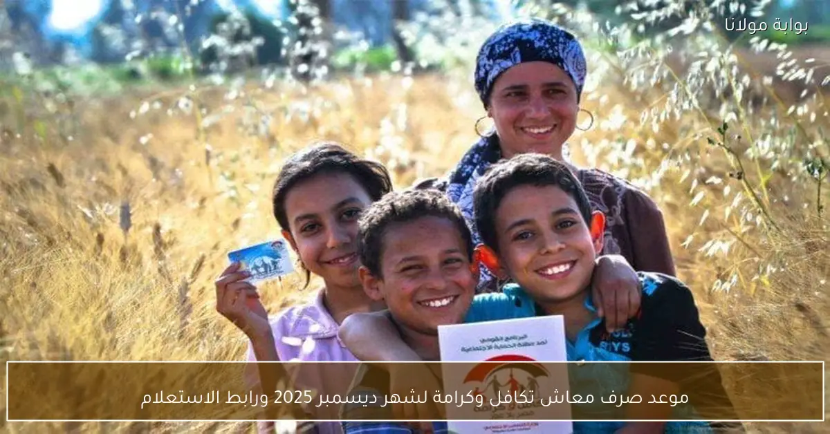 موعد صرف معاش تكافل وكرامة لشهر ديسمبر 2025 ورابط الاستعلام