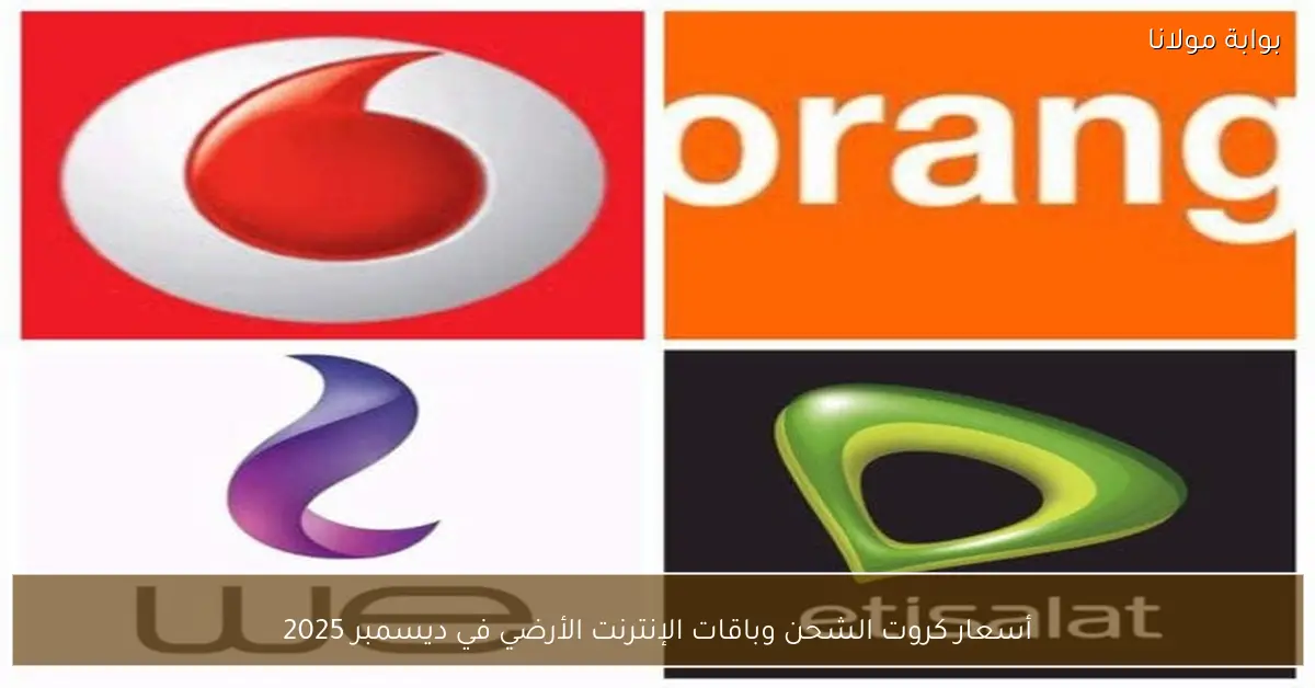 أسعار كروت الشحن وباقات الإنترنت الأرضي في ديسمبر 2025