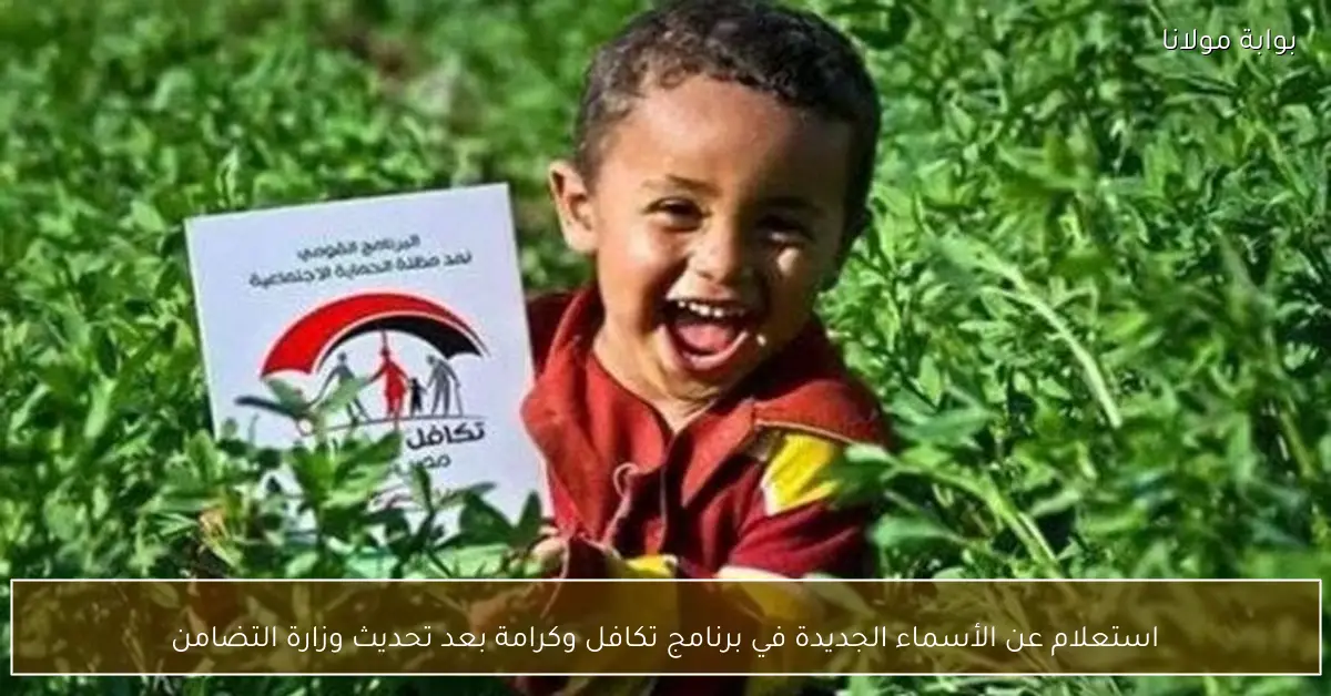 استعلام عن الأسماء الجديدة في برنامج تكافل وكرامة بعد تحديث وزارة التضامن