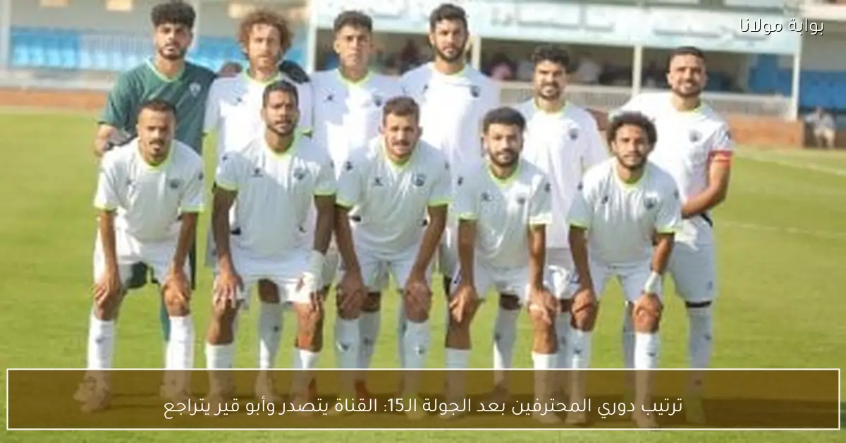 ترتيب دوري المحترفين بعد الجولة الـ15: القناة يتصدر وأبو قير يتراجع