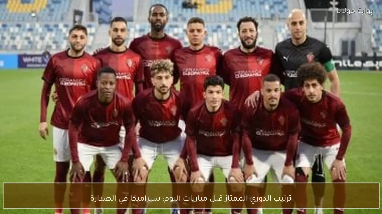 ترتيب الدوري الممتاز قبل مباريات اليوم: سيراميكا في الصدارة