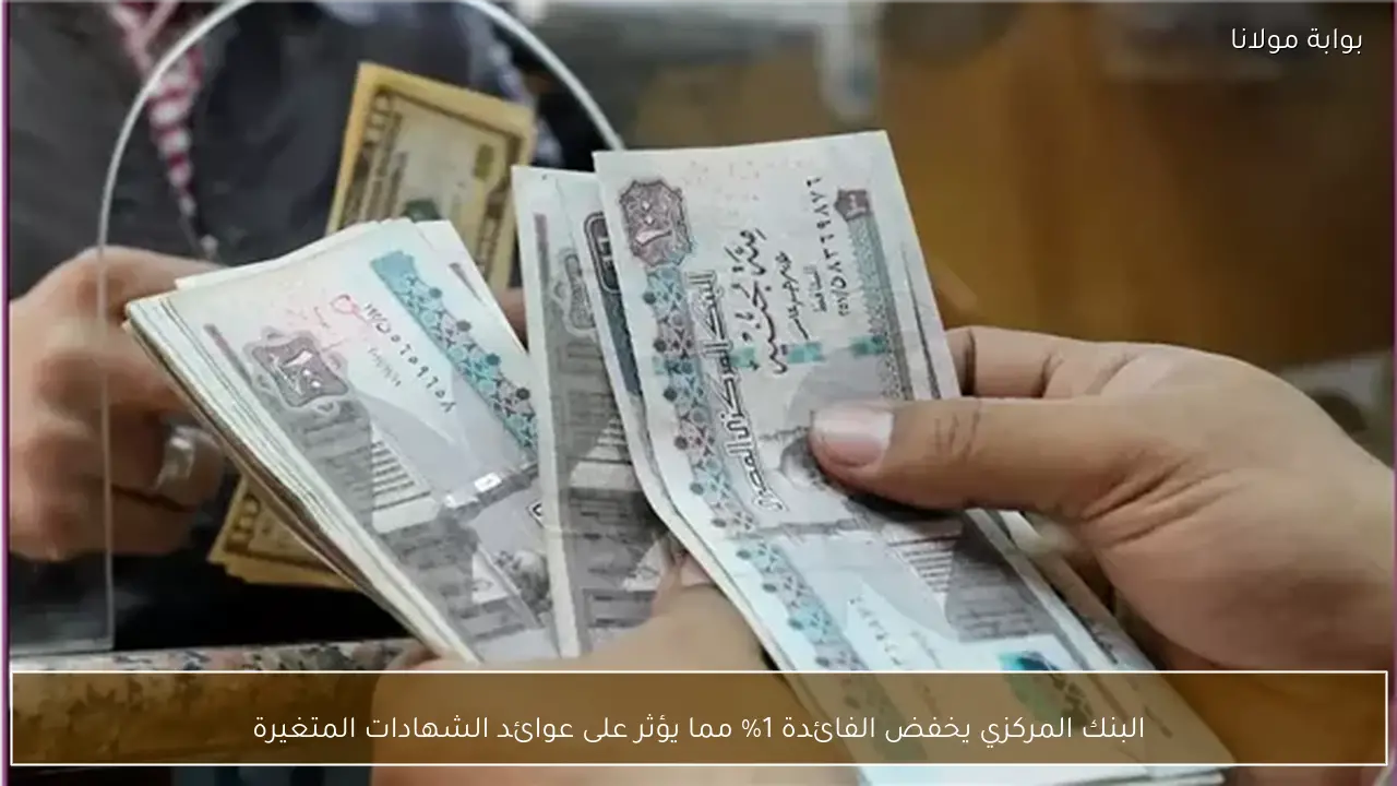 البنك المركزي يخفض الفائدة 1% مما يؤثر على عوائد الشهادات المتغيرة