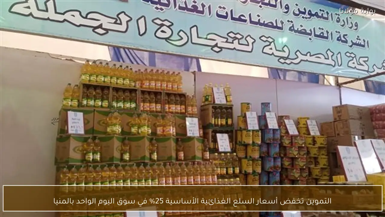 التموين تخفض أسعار السلع الغذائية الأساسية 25% في سوق اليوم الواحد بالمنيا