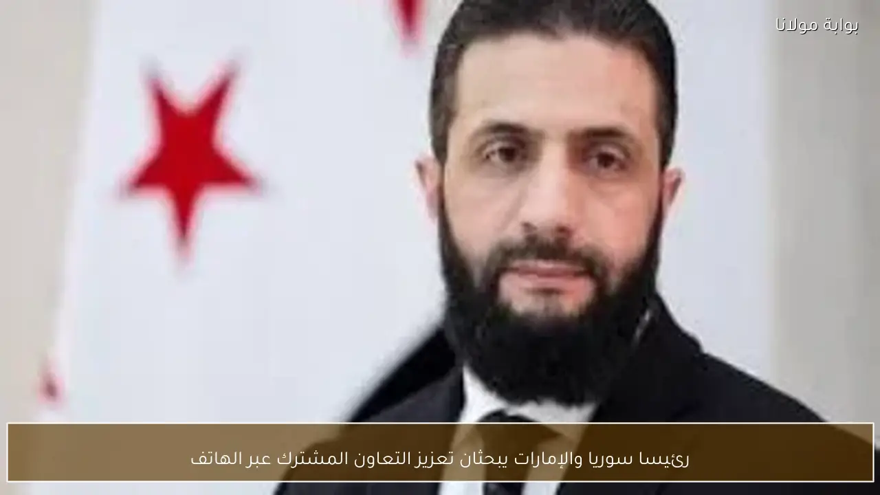 رئيسا سوريا والإمارات يبحثان تعزيز التعاون المشترك عبر الهاتف