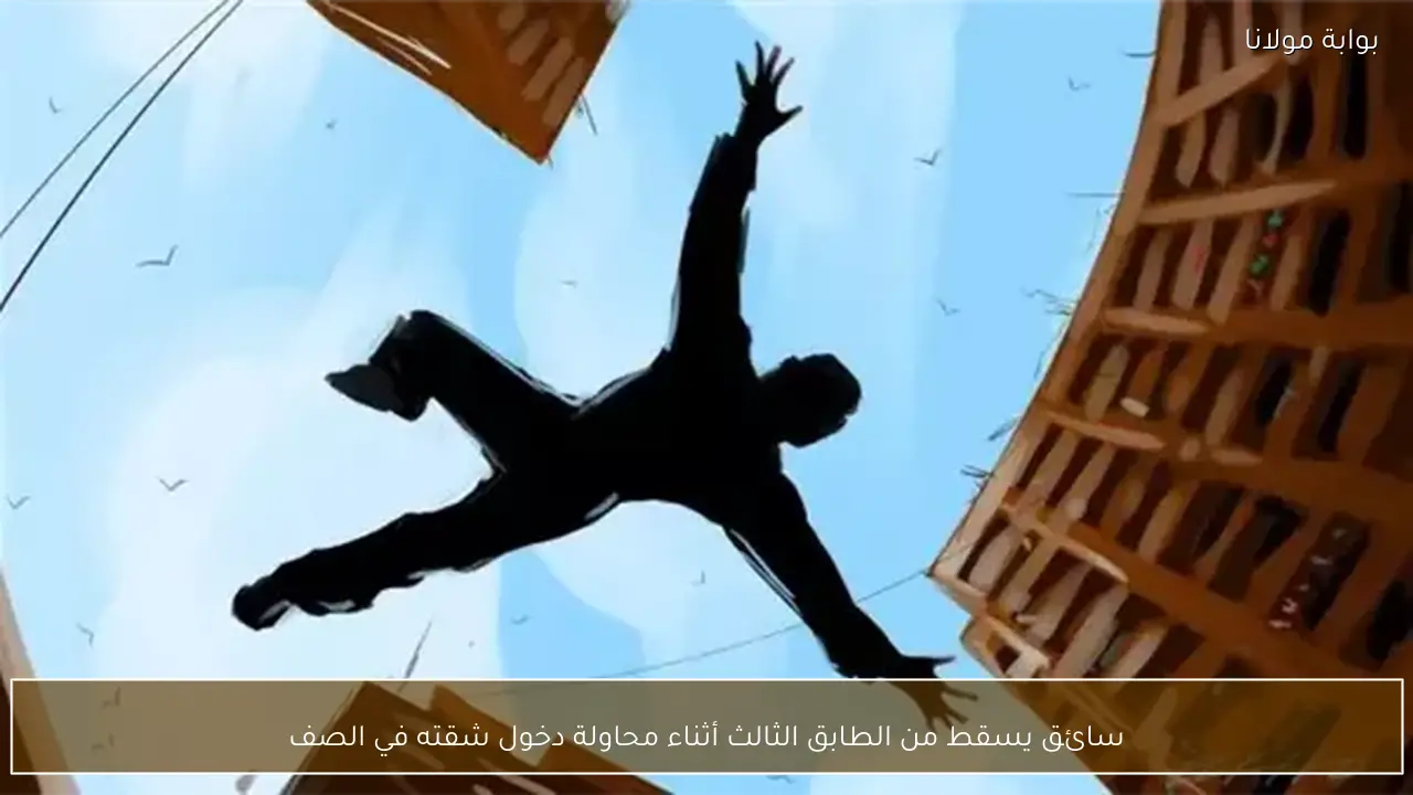 سائق يسقط من الطابق الثالث أثناء محاولة دخول شقته في الصف