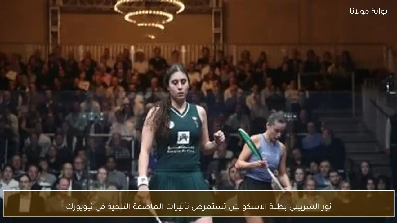 نور الشربيني بطلة الاسكواش تستعرض تأثيرات العاصفة الثلجية في نيويورك