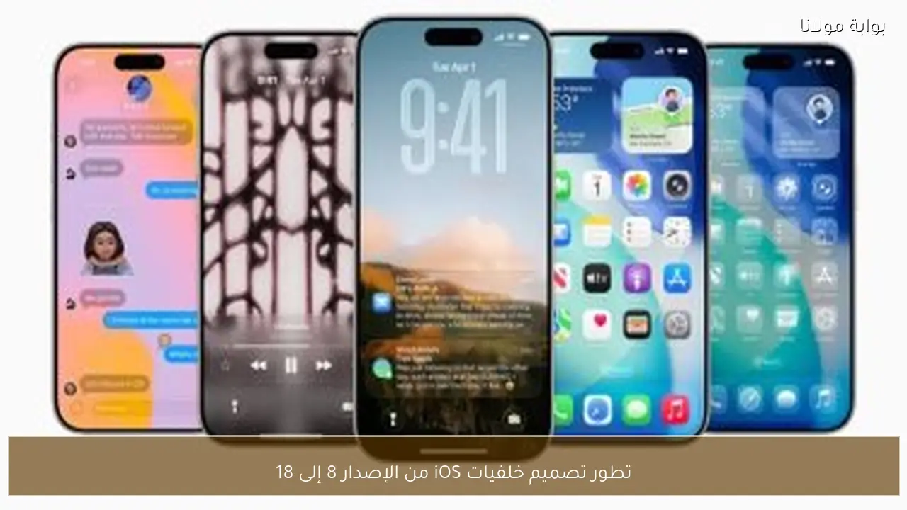 تطور تصميم خلفيات iOS من الإصدار 8 إلى 18