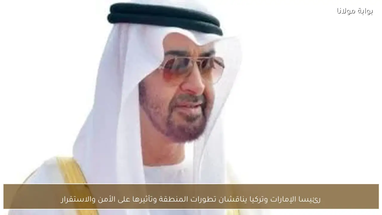 رئيسا الإمارات وتركيا يناقشان تطورات المنطقة وتأثيرها على الأمن والاستقرار