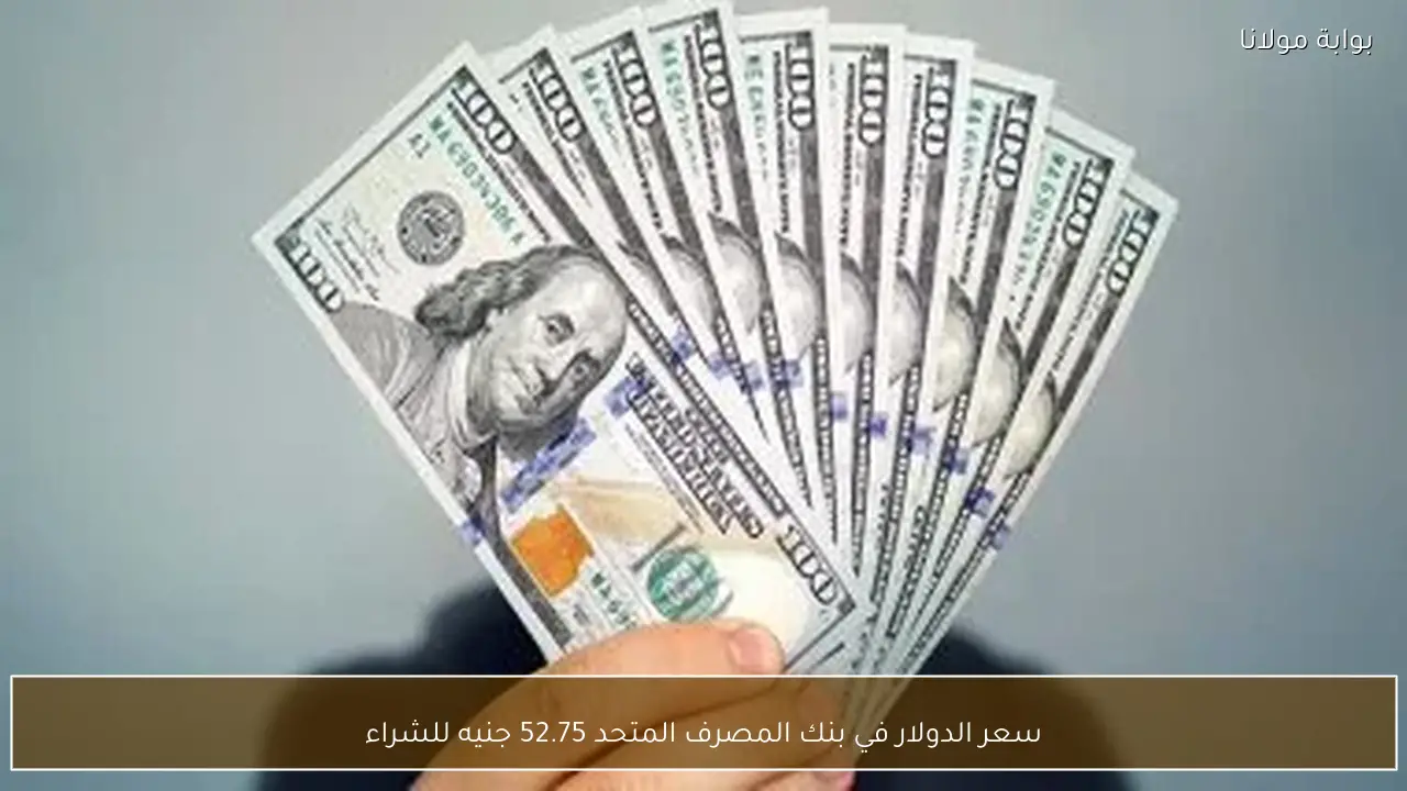 سعر الدولار في بنك المصرف المتحد 52.75 جنيه للشراء