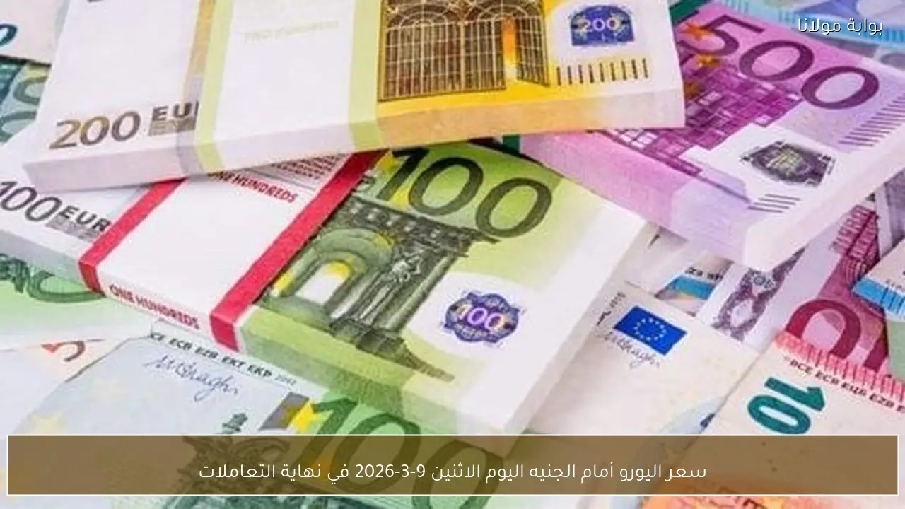 سعر اليورو أمام الجنيه اليوم الاثنين 9-3-2026 في نهاية التعاملات
