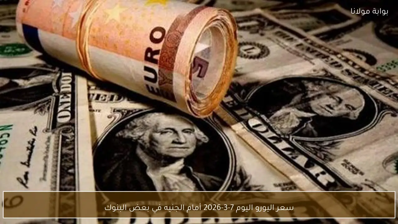 سعر اليورو اليوم 7-3-2026 أمام الجنيه في بعض البنوك