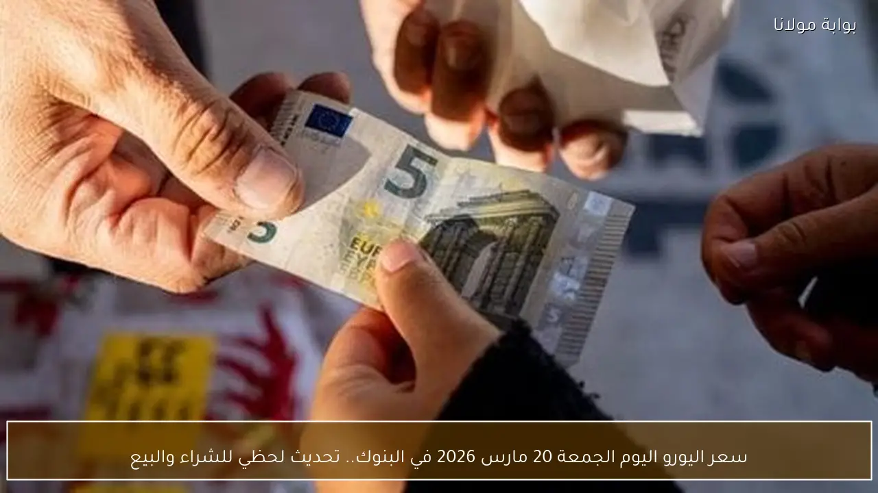 سعر اليورو اليوم الجمعة 20 مارس 2026 في البنوك.. تحديث لحظي للشراء والبيع