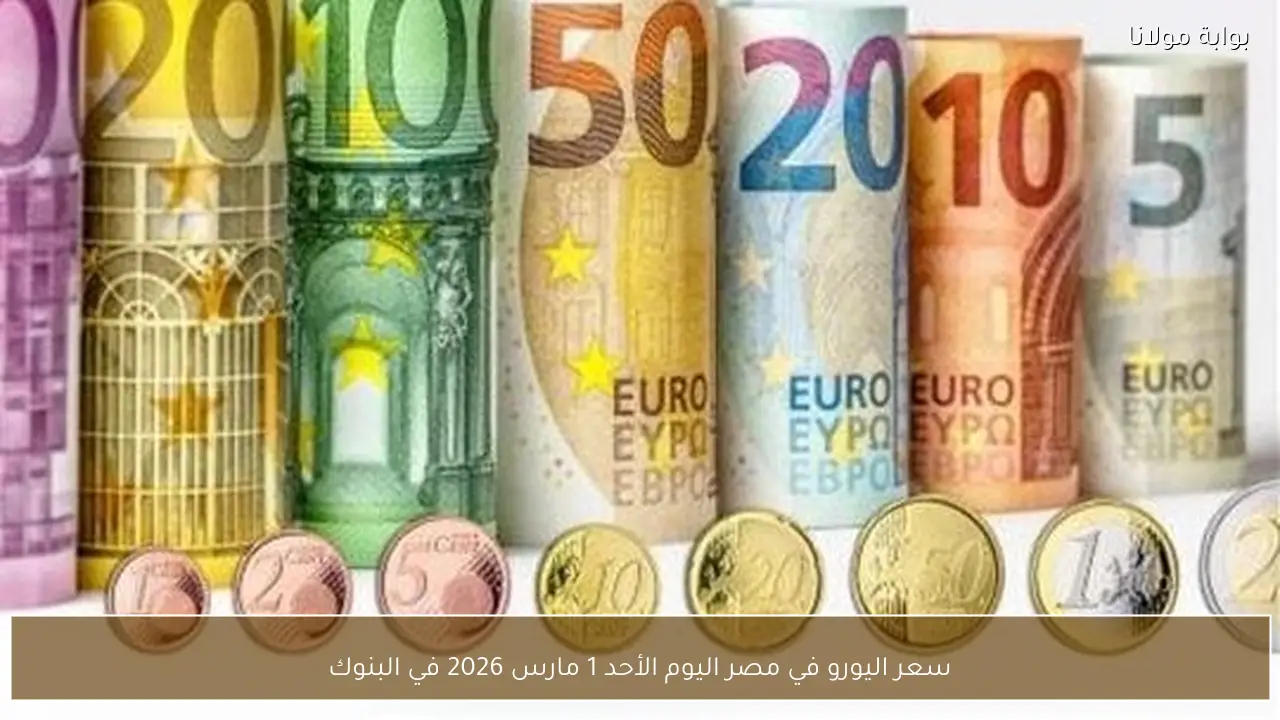 سعر اليورو في مصر اليوم الأحد 1 مارس 2026 في البنوك