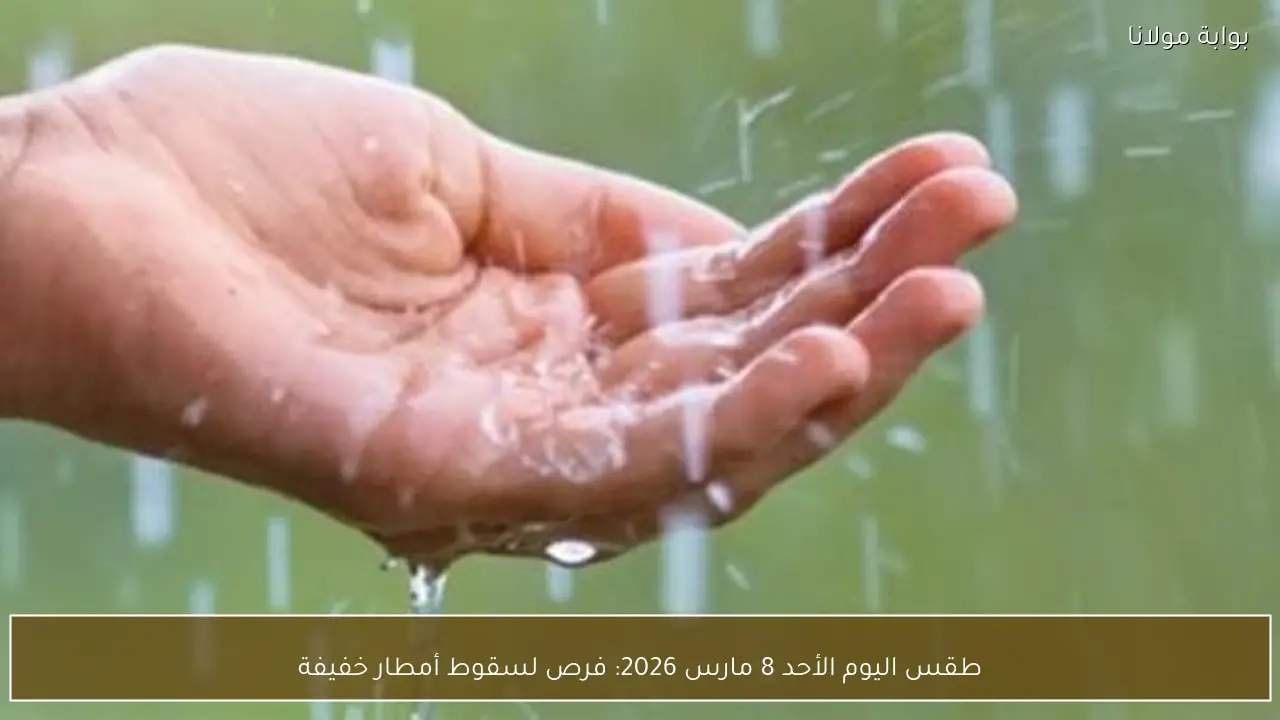 طقس اليوم الأحد 8 مارس 2026: فرص لسقوط أمطار خفيفة