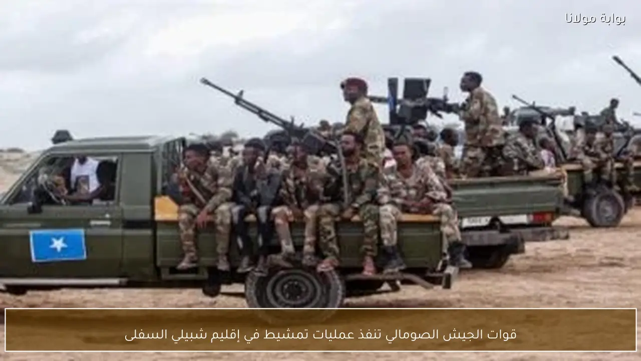 قوات الجيش الصومالي تنفذ عمليات تمشيط في إقليم شبيلي السفلى