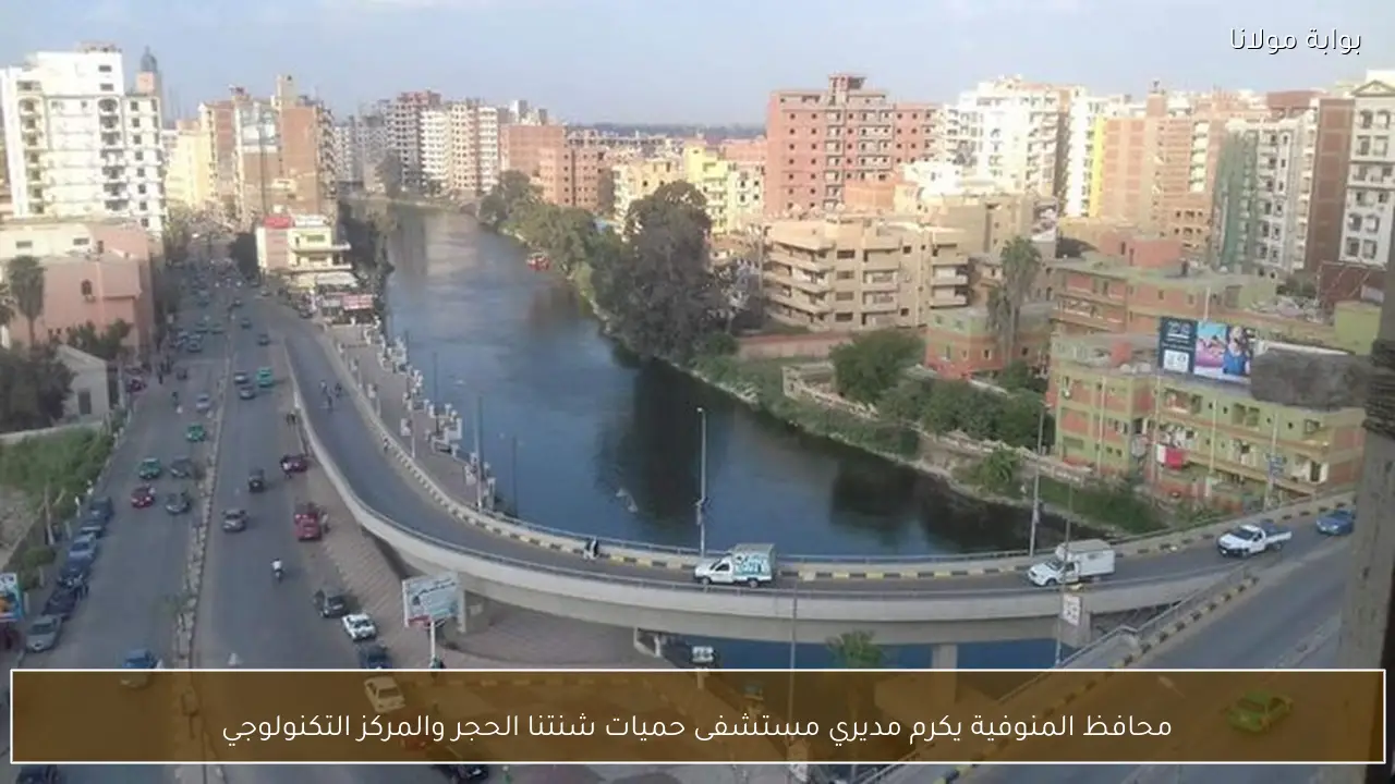 محافظ المنوفية يكرم مديري مستشفى حميات شنتنا الحجر والمركز التكنولوجي